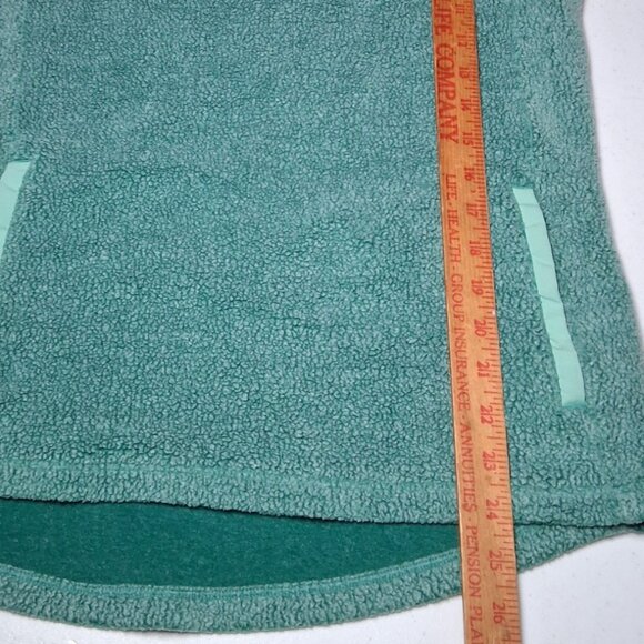 LL Bean Fleece Jacket Women S Green Tumbled Sherpa 1/4 Snap Up Gorpcore Outdoors - Picture 5 of 12